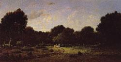 Theodore Rousseau Clearing in a High Forest,Forest of Fontainebleau(The Cart) oil painting image